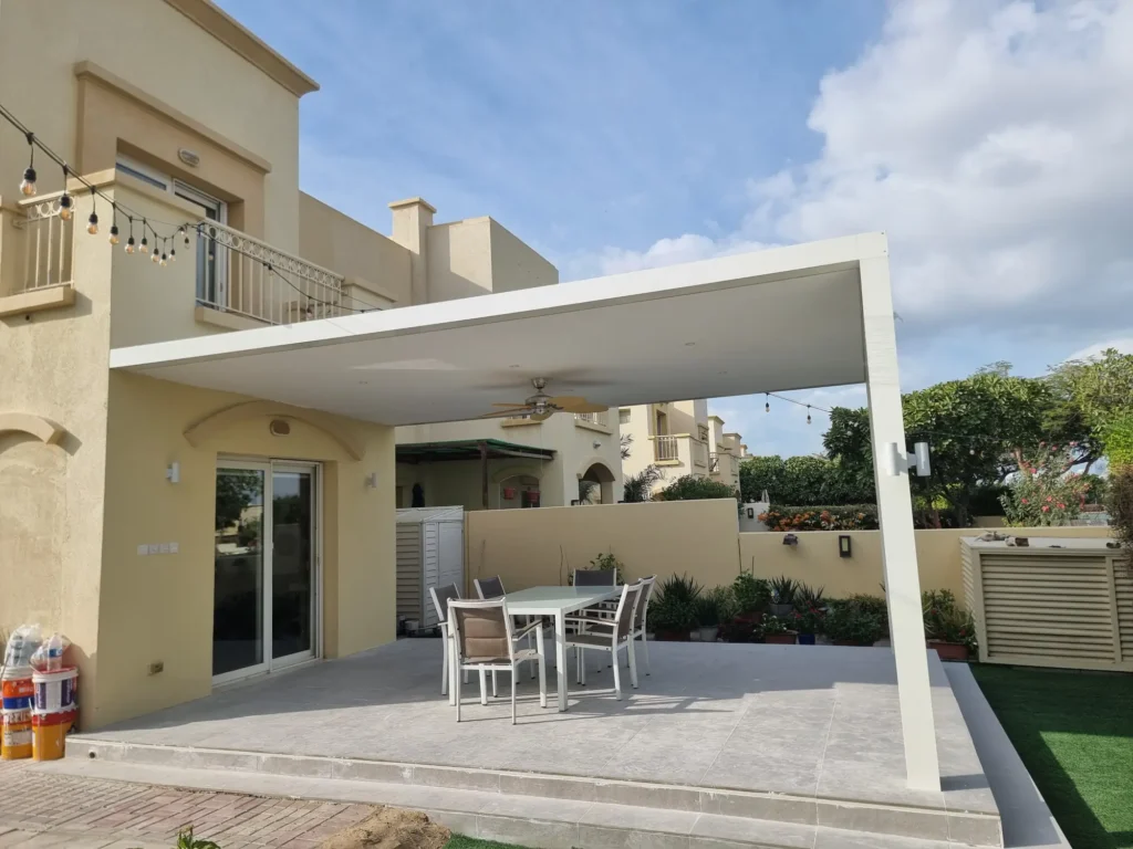 Outdoor patio pergola Dubai villa