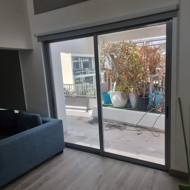Slimline aluminium sliding glass door for balcony and patio access