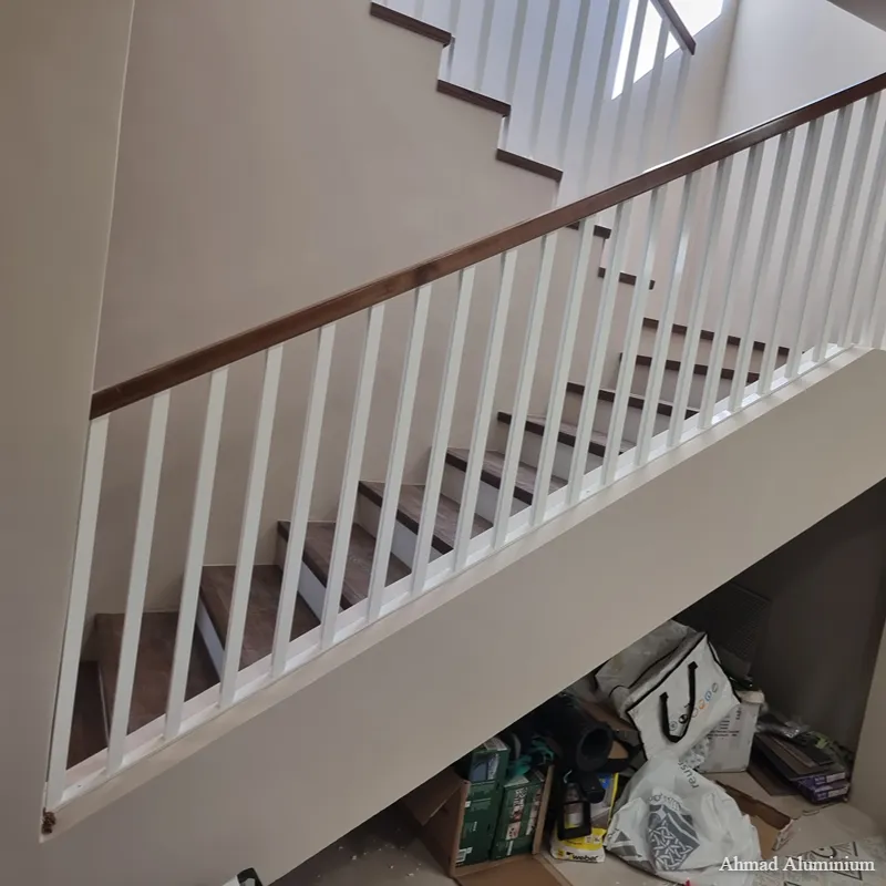 Led glass staircase railing design.webp