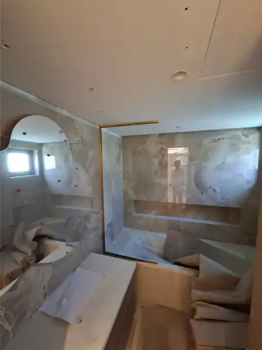 Modern frameless bathroom glass partition Meadows